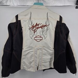 Harley-Davidson Outer Jacket white & Black Polyester Shell Women Sz 2XL